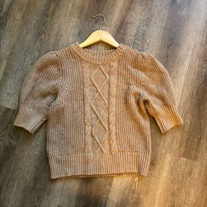 GAP Tan Short Sleeve Sweater